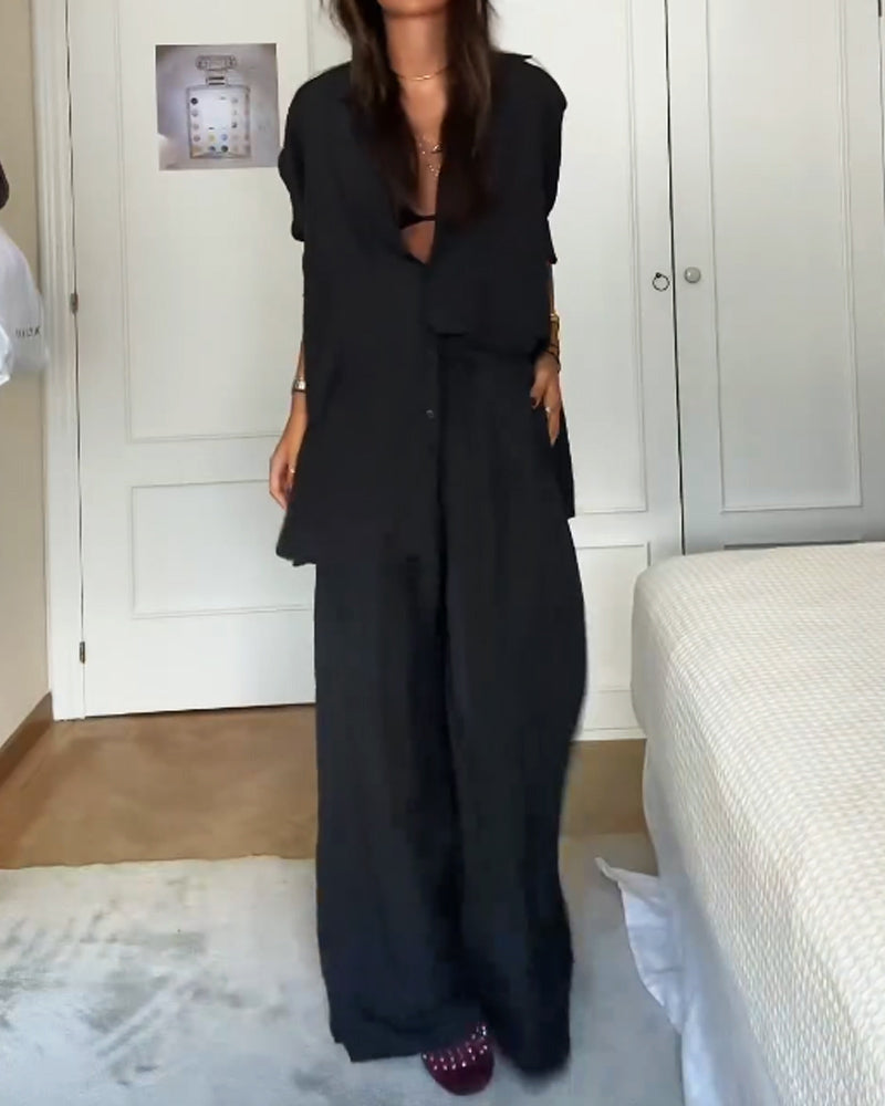 KRISTINE | Comfortabel shirt en broek tweedelig setje