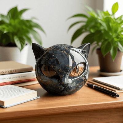 NyxCharm - Mystisk svart katteskulptur