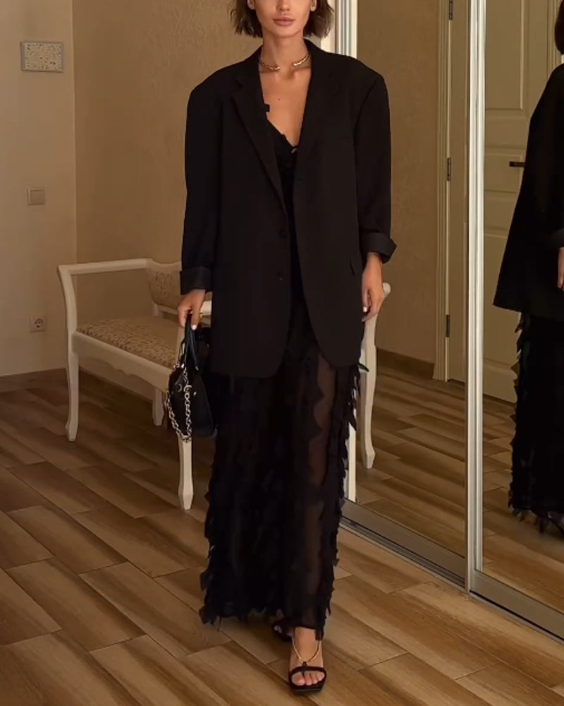 LISA | plissert blondekjole + blazer