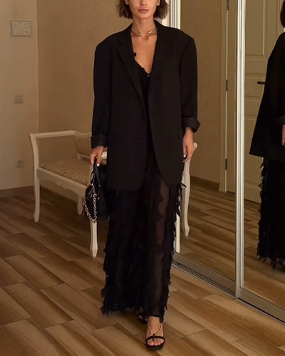 LISA | plissert blondekjole + blazer