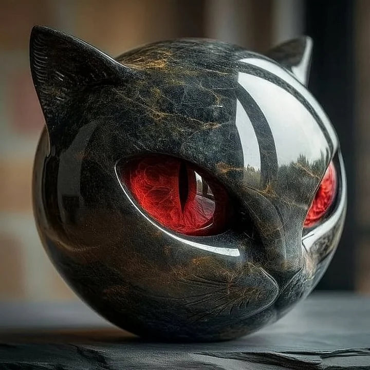 NyxCharm - Mystisk svart katteskulptur