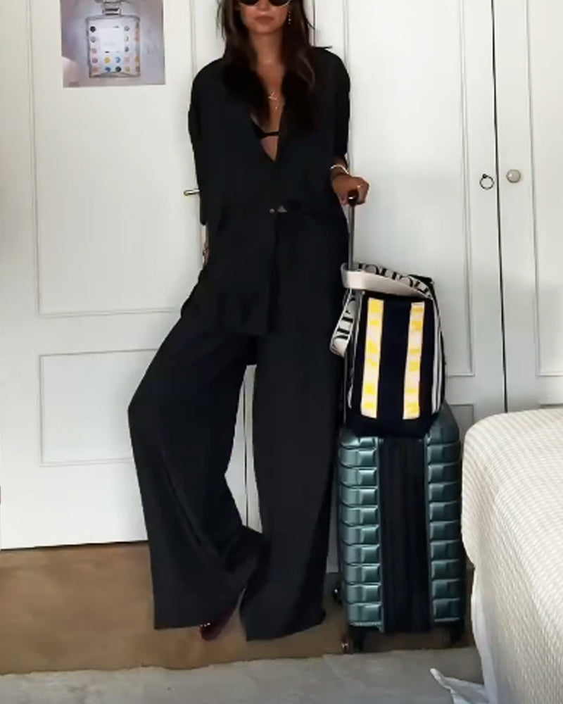 KRISTINE | Comfortabel shirt en broek tweedelig setje