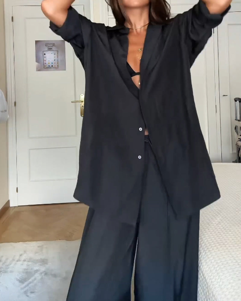 KRISTINE | Comfortabel shirt en broek tweedelig setje