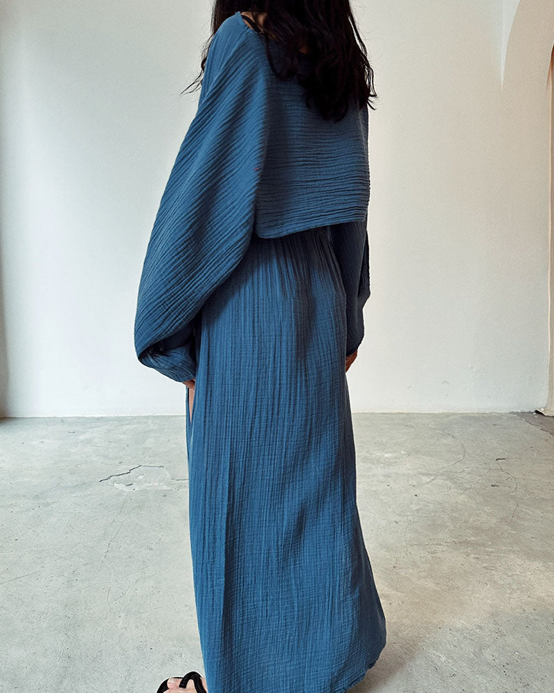 Sigrid | Chic todelt casual sett i bomull og lin med spalter