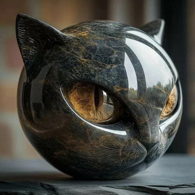 NyxCharm - Mystisk svart katteskulptur